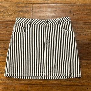 Blue and white stripped button down skirt